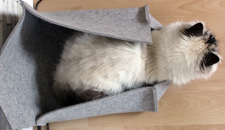 Filzbett für Katzen von oben